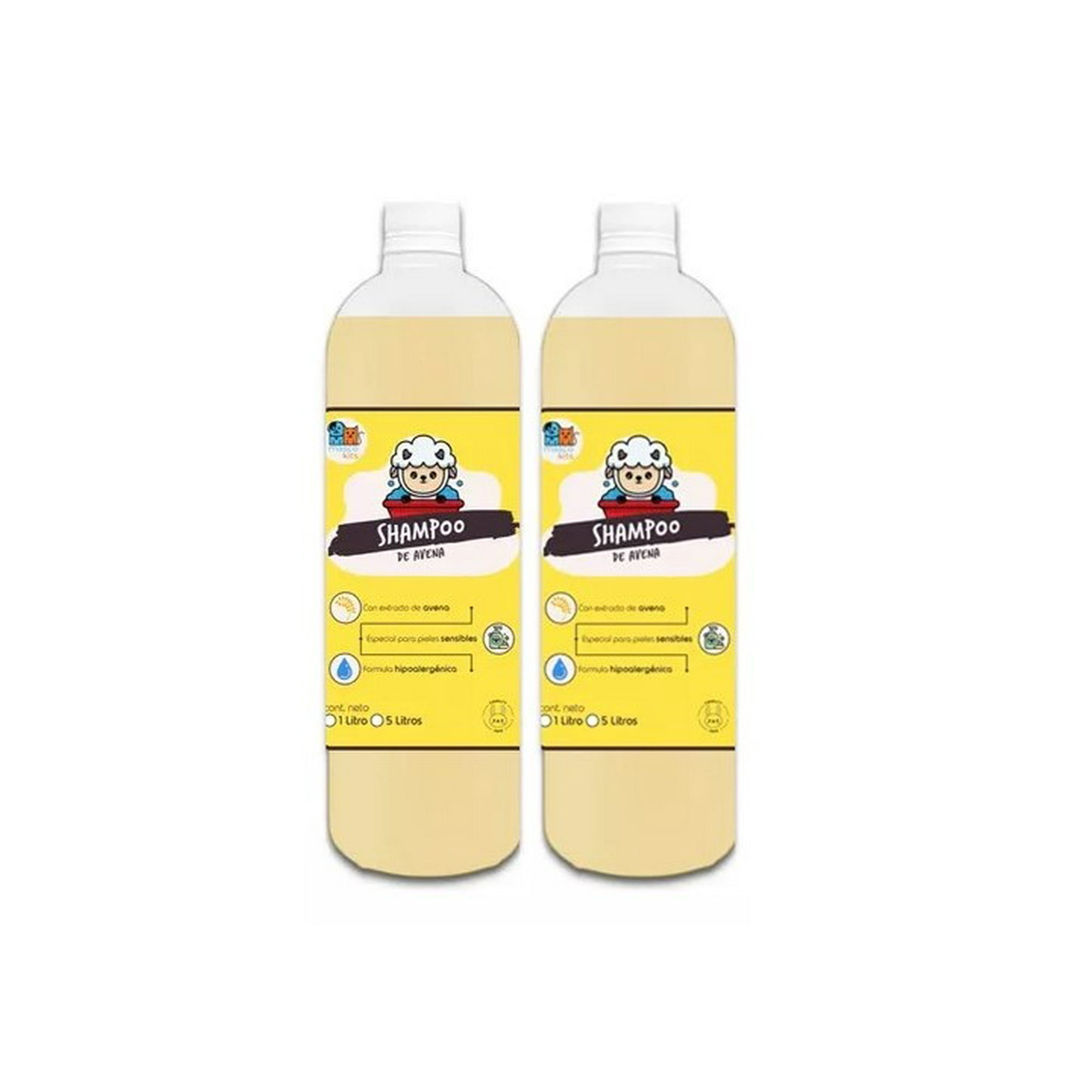 Mascokits - Pack 2 Shampoo Avena Orgánico 1 Litros Perros & Mascotas