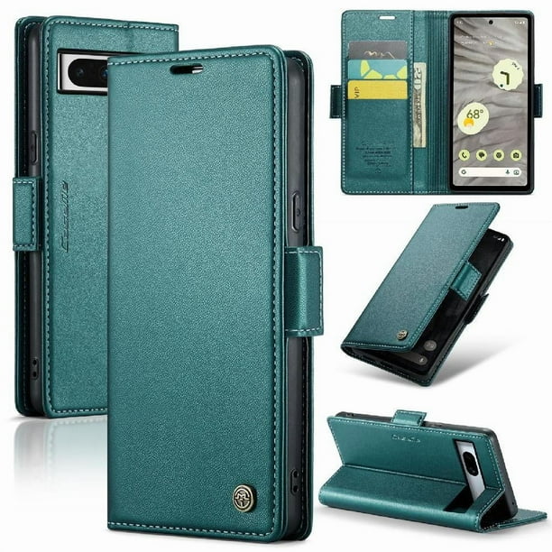 CaseMe tipo cartera Google Pixel 7A con cierre magnético, RFID, tarjetero, soporte, carga inalámbrica