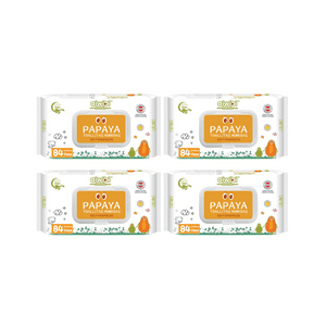 4 Paquetes Toallitas Húmedas Aiwibi 99.9% Agua Con Fibra De Papaya 336 Unidades