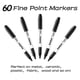 thumbnail image 3 of Rotuladores Permanentes Black Fine Tip Paquete De 60, 3 of 7