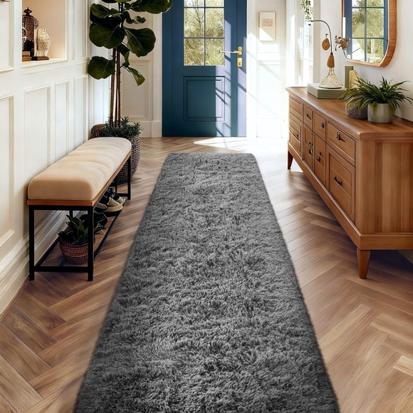 Alfombra Runner Ophanie Upgrade, 60 x 300 cm, antideslizante, color gris