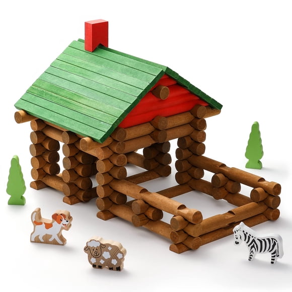 Construyendo House Toy SainSmart Jr. Cabaña de madera, 110 unidades, 3 o más
