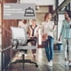 thumbnail image 4 of Silla de oficina BestOffice ergonómica con respaldo medio, giratoria, gris, 4 of 9