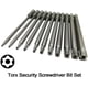 thumbnail image 2 of Juego de 11 puntas de destornillador Torx de seguridad de 100 mm, con vástago hexagonal de 1/4 de pulgada, T6, T7, T8, T9, T10, T15, T20, T25, T27, T30 y T40., 2 of 7