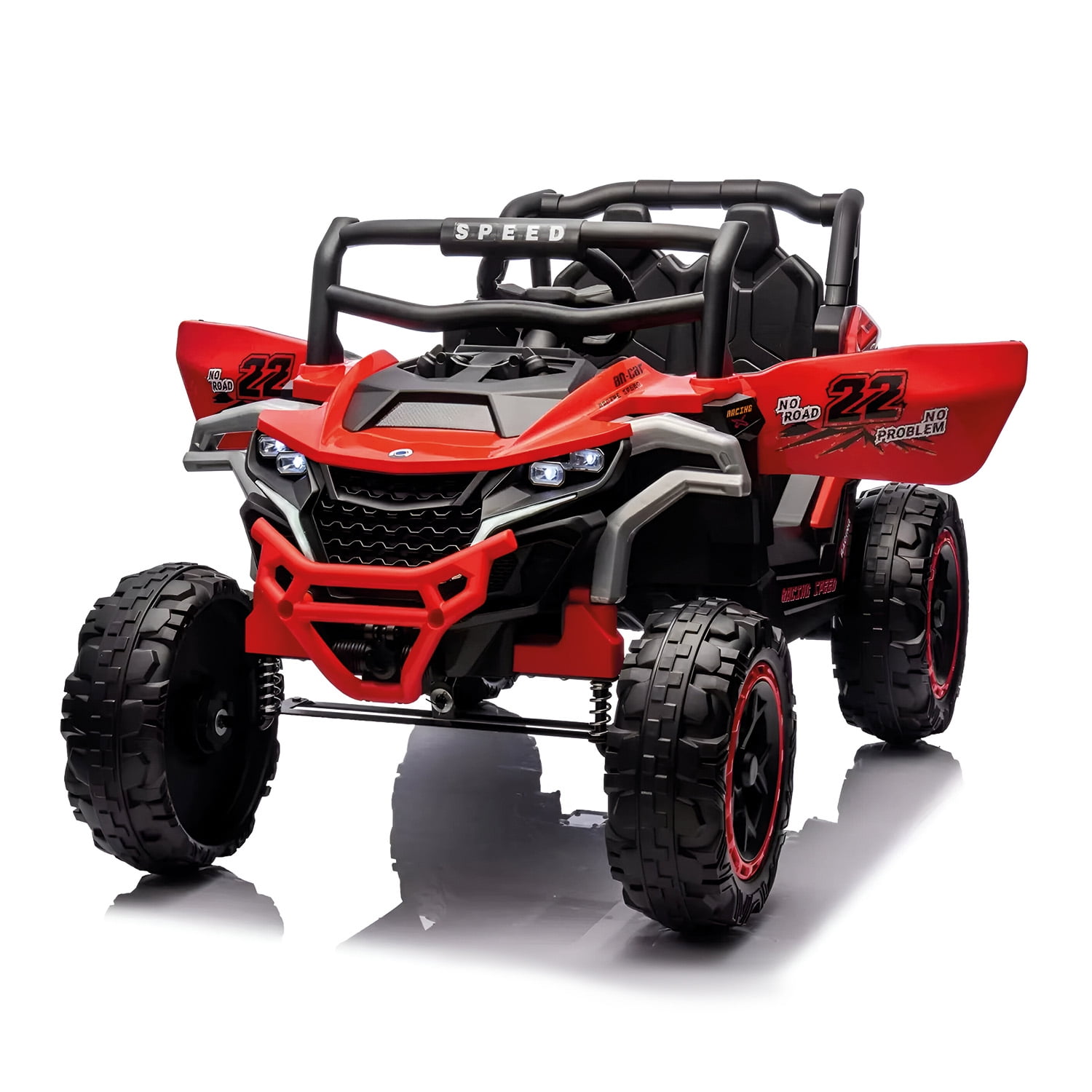 Mundo Online - Jeep Eléctrico Niños Todo Terreno 4 X 2 , Control, Luces Led Rojo