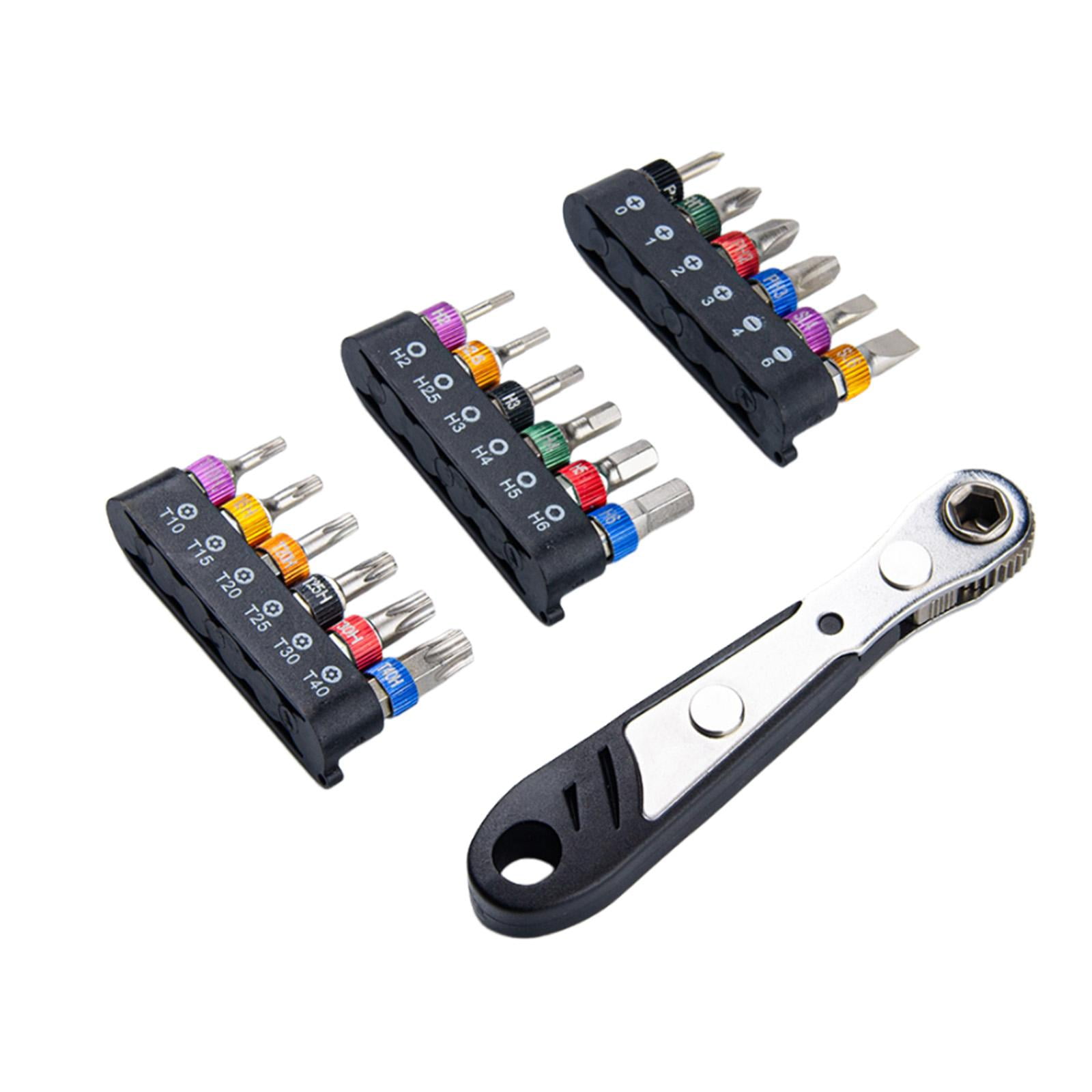 Ioensy - Mini Llave De Trinquete Portátil, 19 Uds., Para Montaje De Muebles De Mejoras Para El Hogar