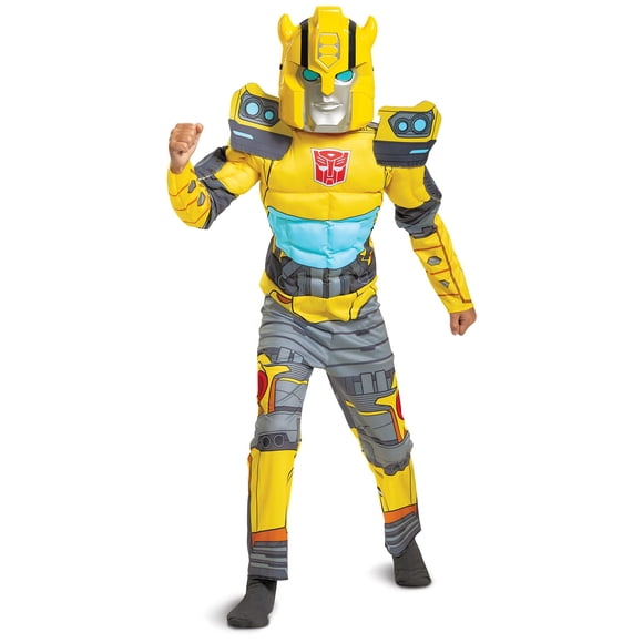Disfraz de Bumblebee Transformer para niños con músculo, talla M