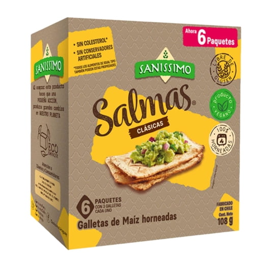 Galletas De Maíz Salmas Clásicas 6 Personas 108 g Sanissimo