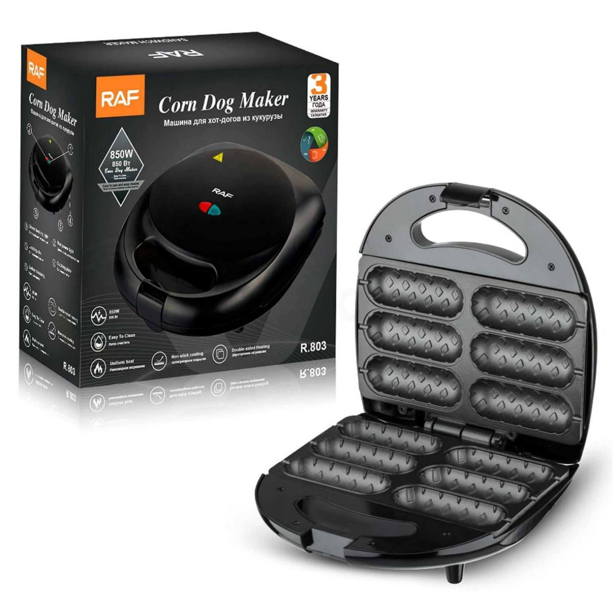 Genérico - Maquina Para Preparar Rollos De Salchichas 6 Unidades Raf Negro