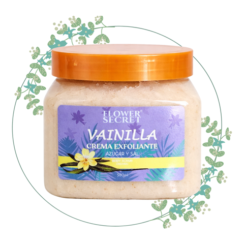 Exfoliante Azúcar Sal Orgánico Vainilla 500Ml Flower Secret