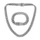 thumbnail image 5 of Cadena Cubana Punk Para Hombres Collar Pulsera Joyería Colgante Regalo Plata, 5 of 5