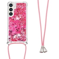 Funda Foxdock Para Samsung Galaxy S24 Fe Con Cuerda Ajustable, Brillo Líquido, Protección Antigolpes Y Lente – Ideal Para Regalo