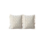 Genérico - Pack De 2 Fundas De Cojin Estilo Bohemio 45X45 Cm Blanco 01