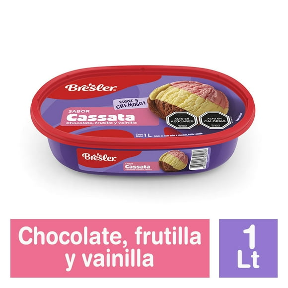 Helado Trisabor Chocolate, Frutilla y Vainilla Cassata, 1 L