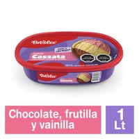 Helado Trisabor Chocolate, Frutilla Y Vainilla Cassata 1 L Bresler