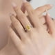 thumbnail image 3 of Anillo de Plata Esterlina 925 de 8x12 Mm Corte Radiante Amarillo Anillos de Boda Compromiso para Mujer CZ Hielo Triturado Anillo de Cóctel Llamativo Talla 5-9, 3 of 7