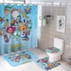 thumbnail image 1 of Harvey Beaks-theme 4-Piece Shower Curtain Set with Rugs, Waterproof Bathroom Decor Set Includes Bath Mat, U-Shaped Rug, Toilet Lid Cover and Curtain with Hooks, 1 of 6