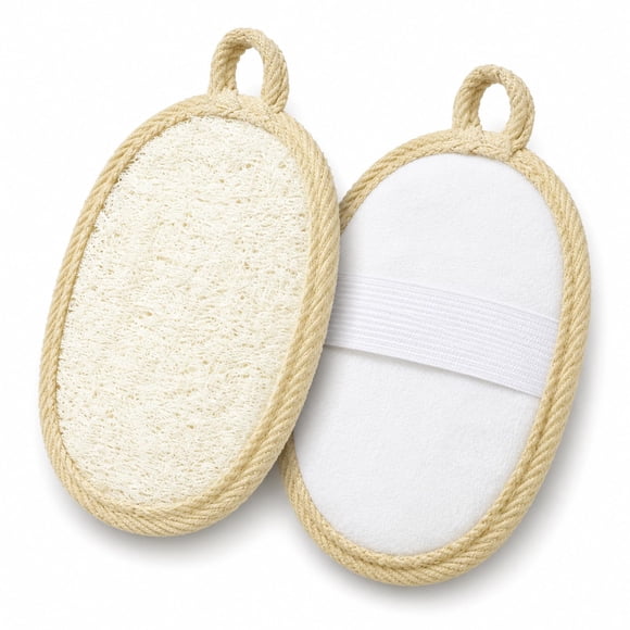 Almohadillas de lufa QNCIGER Pack de 2 para exfoliar el cuerpo