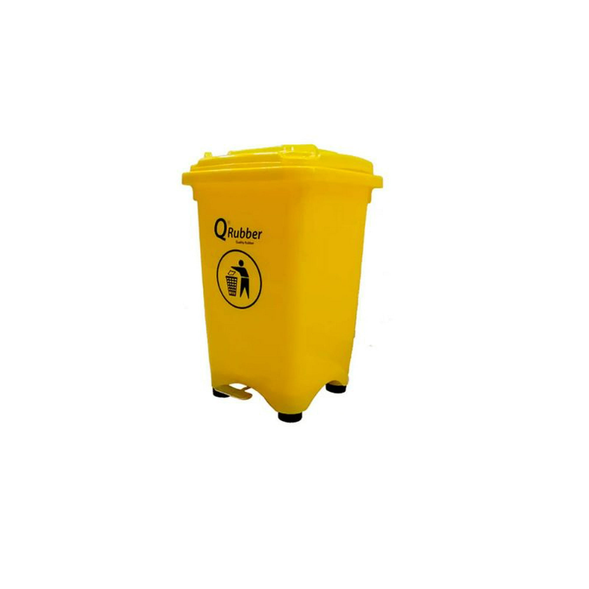 Contenedor De Basura Qrubber 30 Lts Con Pedal - Amarillo