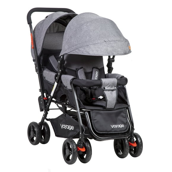 Coche Doble Duo Hermano Mayor Y Menor Grey