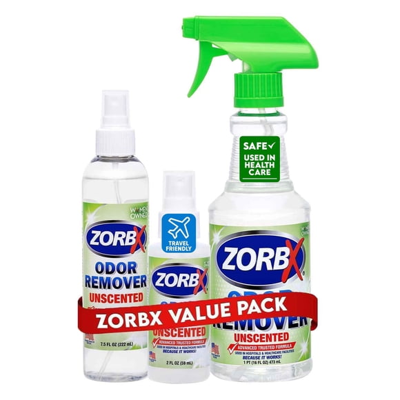 Neutralizador de Olores ZORBX Sin Fragancia 473 ml+222 ml+59 ml