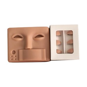 Magideal - Cara De Maquillaje De Práctica Con Soporte Para Pestañas Párpados Extraíbles Portátiles Cara De Práctica De Maquillaje De Pestañas Para , Piel Color De Piel