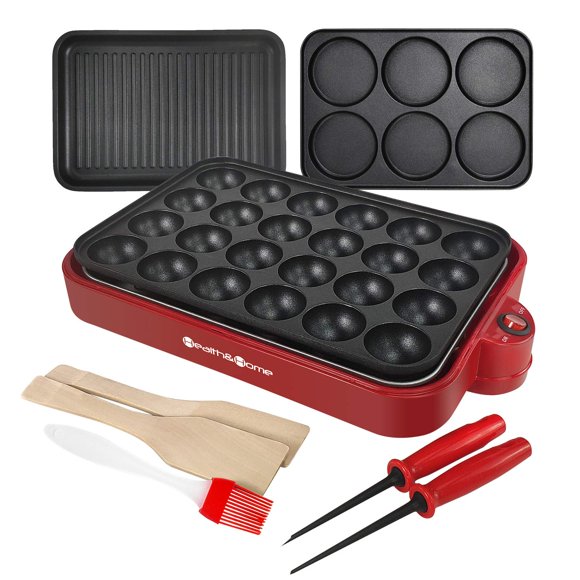 Plancha Multifunción Health and Home Antiadherente Rojo