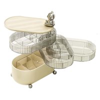 Bothyi - Estante De Maquillaje Para Baño, Gran Capacidad Para Dormitorio, Cosméticos, Tocador, Blanco, 4 Capas