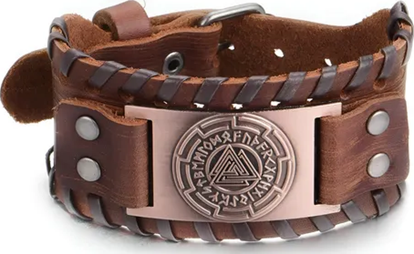 Genérico - Set Brazaletes Vikingos Cuero Hombre/Mujer