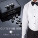thumbnail image 3 of Set de Gemelos HAWSON 6 Piezas Negro y Plata con Caja de Regalo, 3 of 5