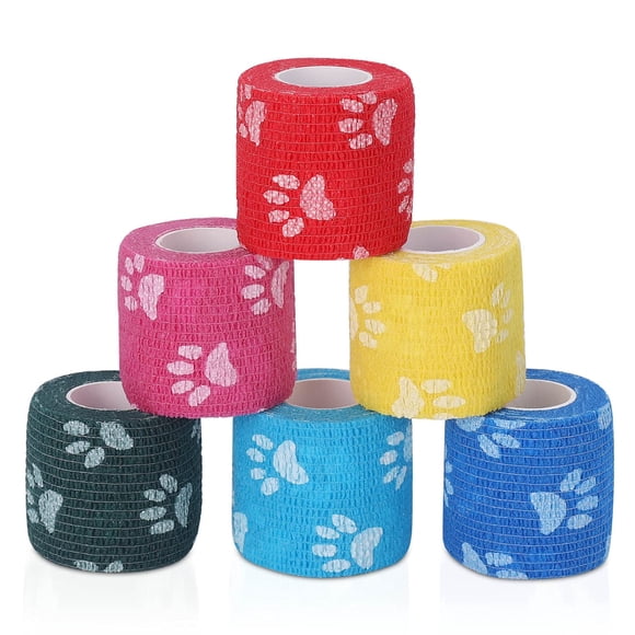 Venda cohesiva Sanfire Vet Wrap autoadherente 5 cm x 4.5 m, 6 rollos