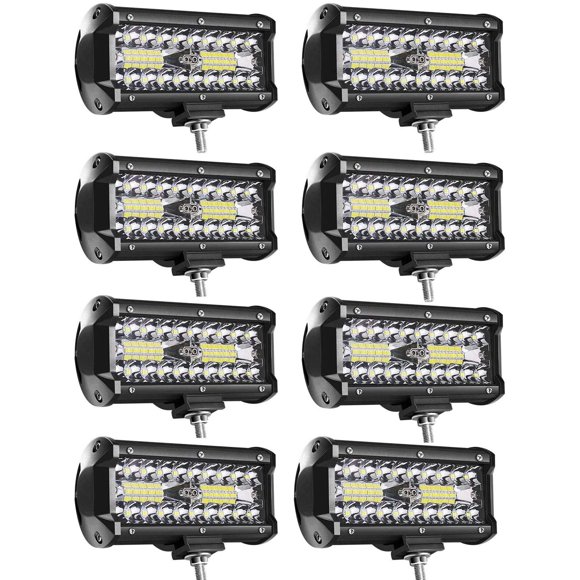 Barra de Luz LED Turboo 8 piezas 7" 120W Spot Flood Combo
