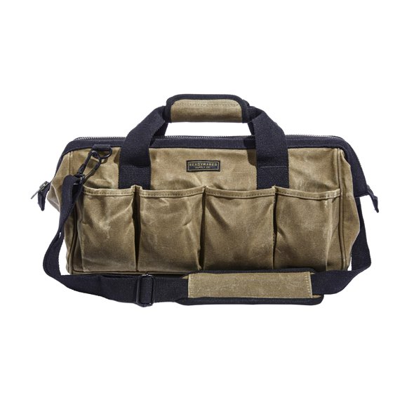 Bolsa para herramientas Readywares, lona encerada de alta resistencia, 18 cm, color canela