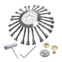 Ioensy - Cepillo Giratorio De Alambre De Acero Con Revestimiento De Cabezal De Corte Para Pavimentación De Cortacésped De Pavimento De Piedra