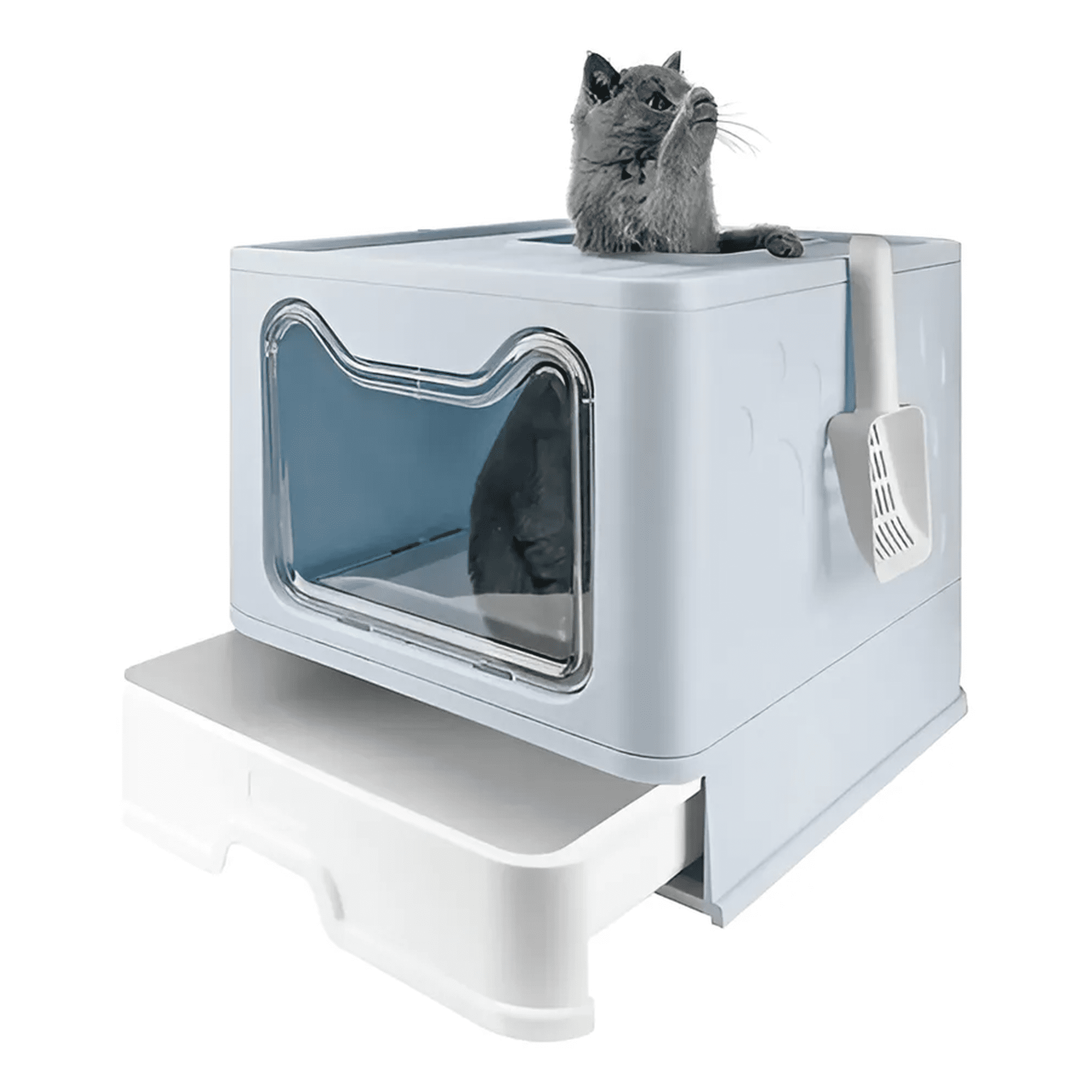 Arenero Cerrado Tamaño Xl Para Gato Cúpula Sanitaria Gris