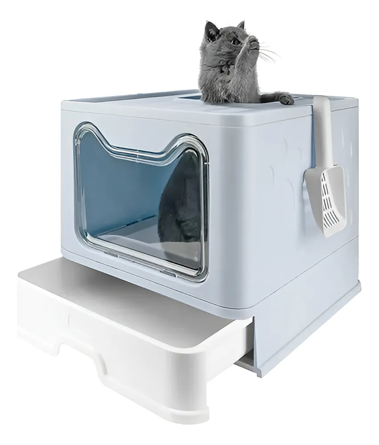 Genérico - Arenero Cerrado Tamaño Xl Para Gato Cúpula Sanitaria Gris