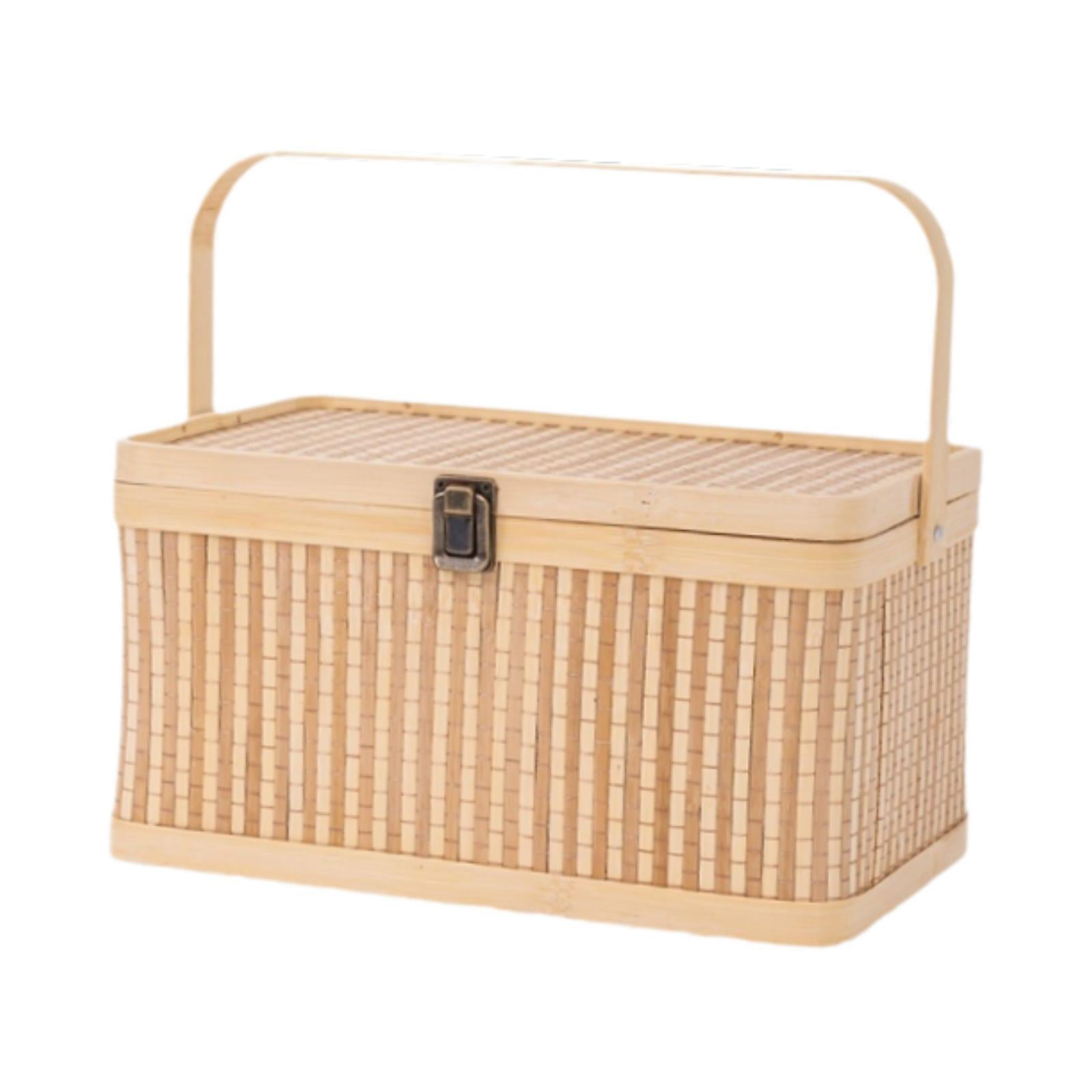 Bothyi - Cesta De Regalo Para Picnic Cesta Tejida De Bambú Versátil Para Repostería, Bocadillos Y Pan
