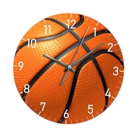 Bothyi - Reloj De Pared De Baloncesto, Sencillo Y Redondo, Para Comedor, Pasillo, Oficina, Color Naranja, 25 Cm
