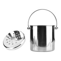 Magideal - Cubo De Hielo De Acero Inoxidable, Cubo De Refrigeración Para Bebidas, Portátil, Sólido Con Colador, Bañera Para Bebidas, Cubo De Cerveza Para Enfriar 12Cm