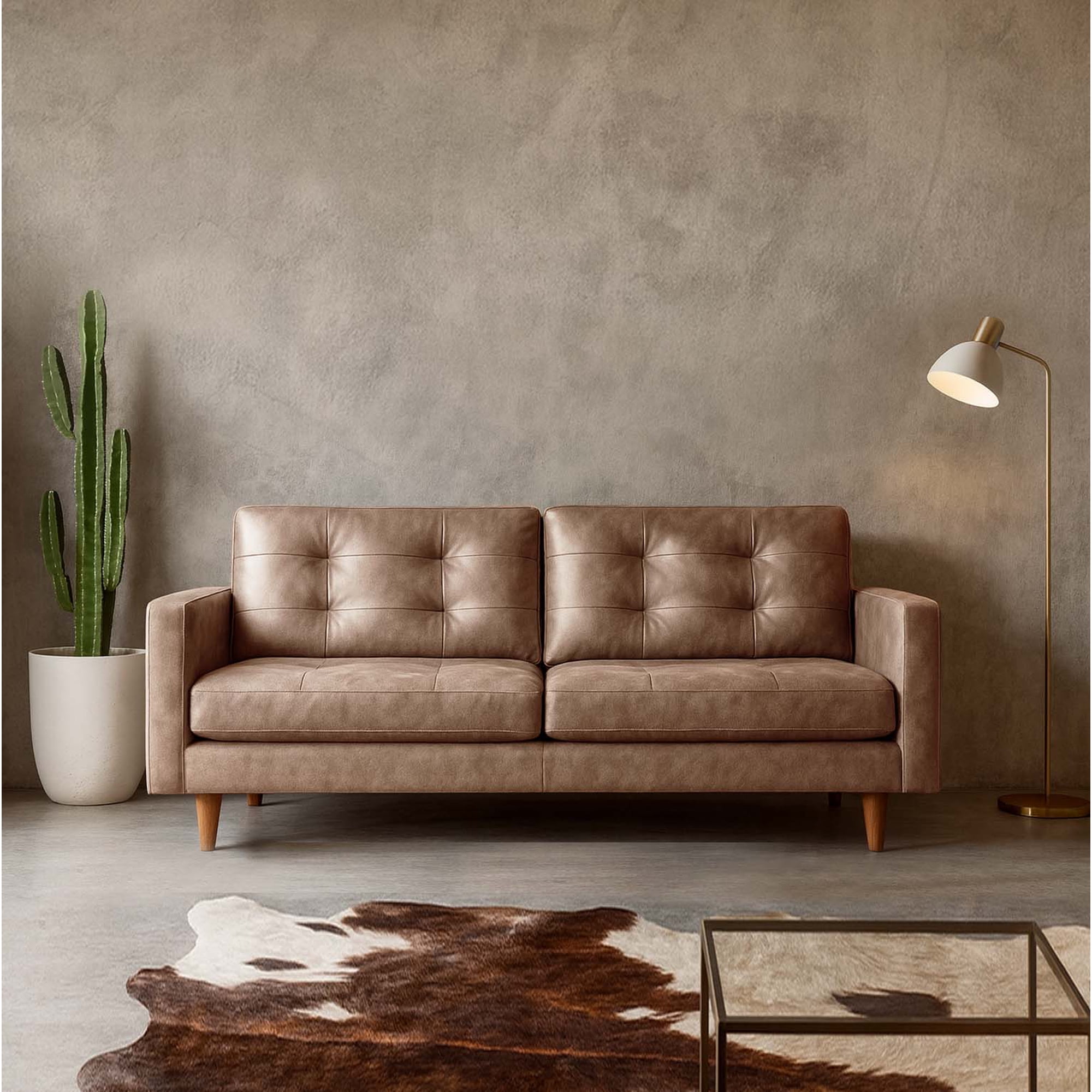 Latam Home - Sofa Napoles 3 C Cuero Kentucky Beige