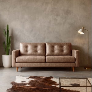 Latam Home - Sofa Napoles 3 C Cuero Kentucky Beige
