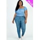 thumbnail image 3 of Top Casual De Punto Acanalado Liso Con Mangas Abullonadas Fruncidas De Talla Grande, 3 of 5