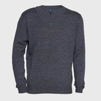 Jayson - Sweater Cuello V Unisex M/L Gris Oscuro S