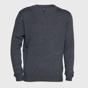 Jayson - Sweater Cuello V Unisex M/L Gris Oscuro Xl