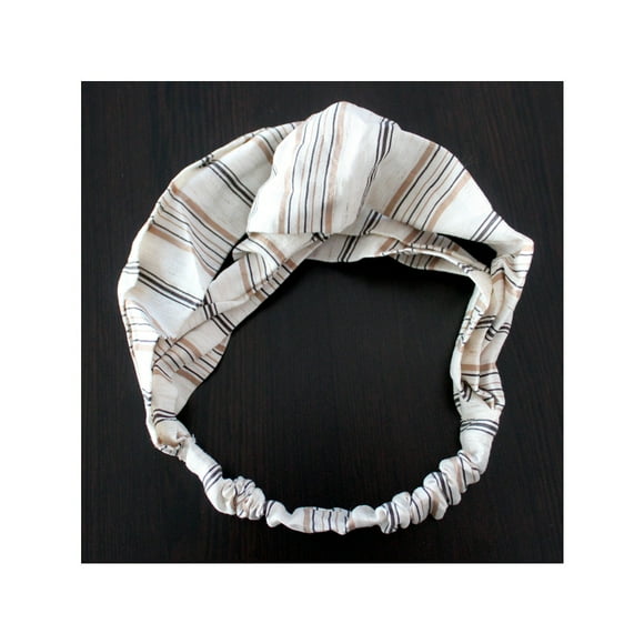 Cintillo Elastico Para Cabello Rayas Color Ivory