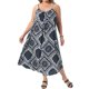 thumbnail image 4 of Agnes Orinda Vestido de Verano Casual de Vacaciones con Estilo Bohemio de Talla Grande para Mujer con Tirantes Espagueti, Cuello Redondo, Estampado Flowy Swing, Talla 3X, Azul Oscuro, 4 of 7