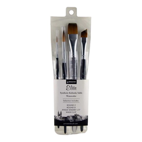 Set de 4 Pinceles Princeton Kolinsky Sintéticos para Acuarela