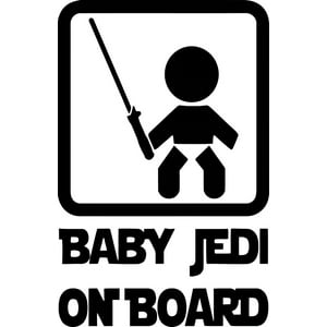 Rienda Libre - Sticker Baby Jedi On Board A Bordo Auto Camioneta
