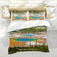 thumbnail image 5 of Parque Yellowstone Conjunto de sábanas temático, trío de piezas, cómodo y amigable con la piel, diseño único, regalo de decoración para el hogar para familiares, amigos y fans, 90 cm * 190 cm, 5 of 6