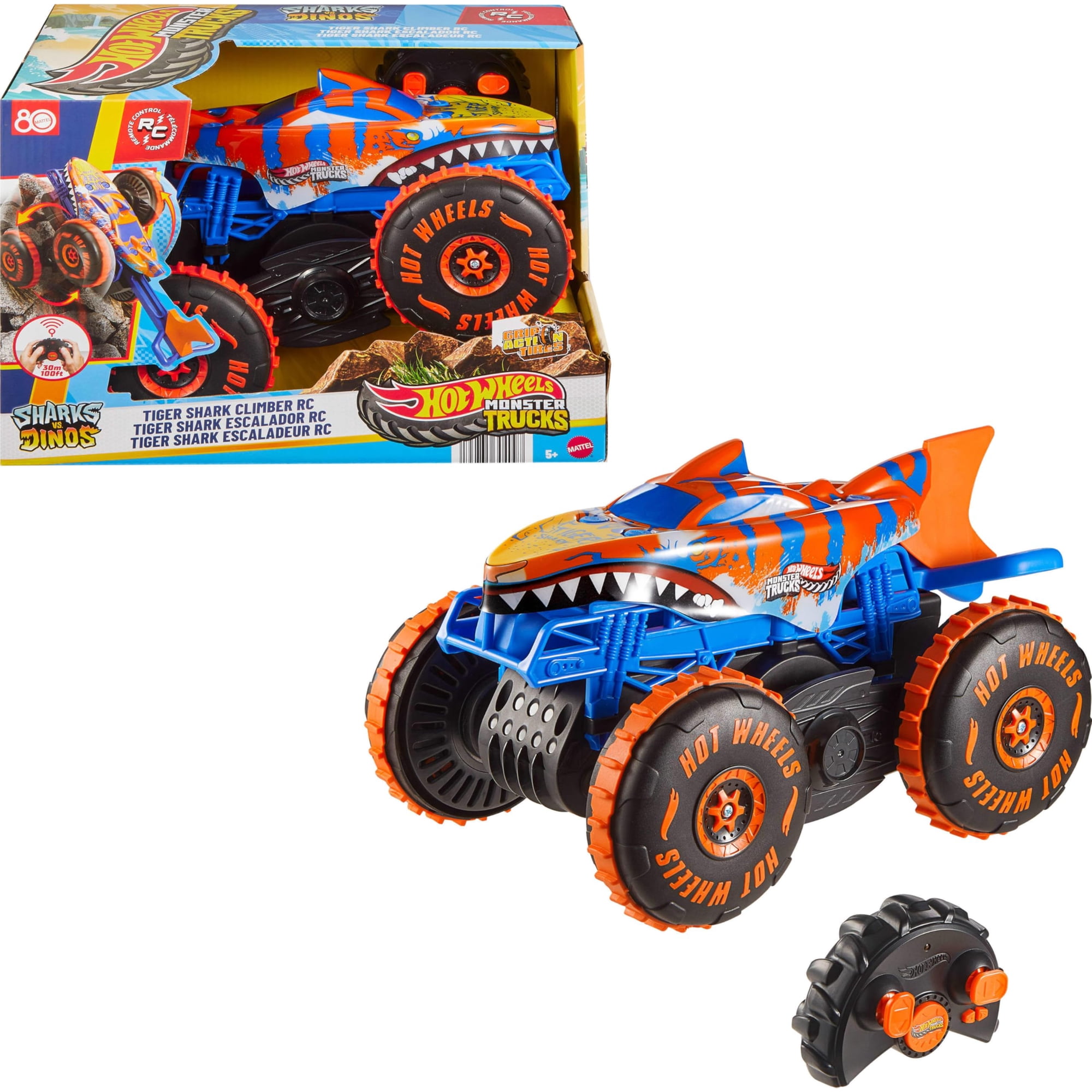 Auto De Juguete Control Remoto Hot Wheels Tiger Shark Climber Rc